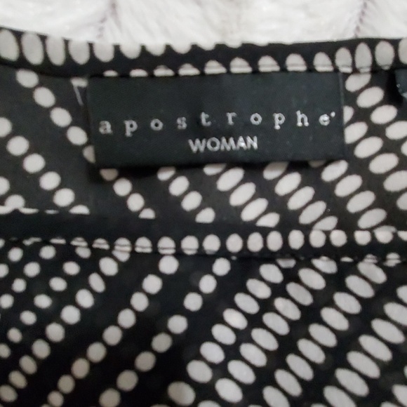 APOSTROPHE WOMAN•1-2X•Blk & wh blouse•pretty - Picture 6 of 12